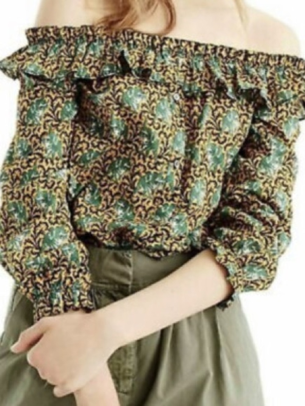 Boho patterned J.Crew 100% cotton blouse